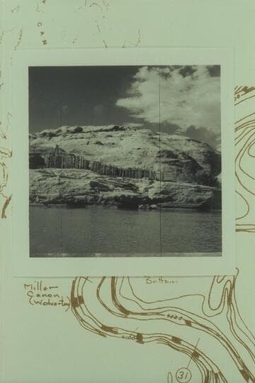 Stockade and cable anchorage built recently opposite Anderson Bottom