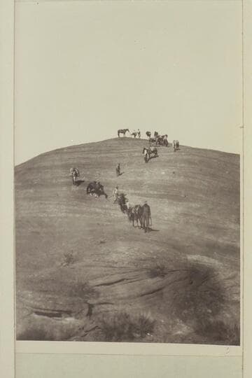 "Coming down the trail on road to bridge."  Taken on trip to discovery of bridge