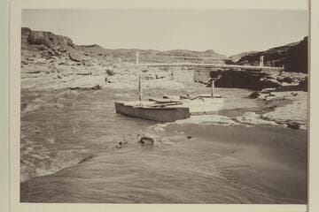 Frost's boats.  Mexican Hat.  Note the umbrellas