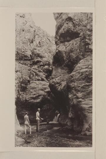 USGS party bathing in Shinumo Creek.  Left to right:  Stabler; Birdseye; Moore.  Lint album