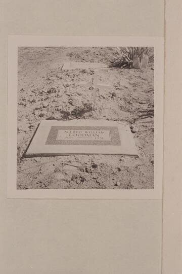 Headstone of Alfred William Goodman, son of Frank Valentine Goodman.  Born Rock Springs, Wyoming, 1888, Sep. 10.   Vernal Cemetery.  Frank Goodman was a member of the 1869 Powell Expedition and left the party at the mouth of the Uinta