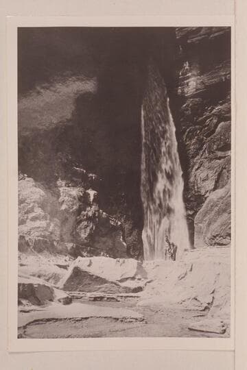 Deer Creek Falls.  Carey and Callaway appear in the photo, the latter petting the dog
