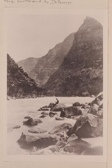 "Views on the Green River," Canon of Lodore Series.  Triplet Falls (Looking up the river)