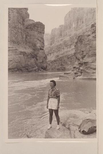 Nancy Streator at mouth of Supai Creek