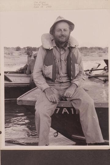 Jim Algar.  Sandy Point.  Jim was director of the Disney crew which completed a traverse of the Grand Canyon in 1959, June