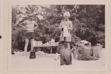 Bill Sanderson and Mary Abbott.  Camp at Kwagunt Rapid