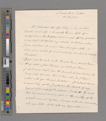 Kearney, Michael. Letter to Mary (Shackleton) Leadbeater