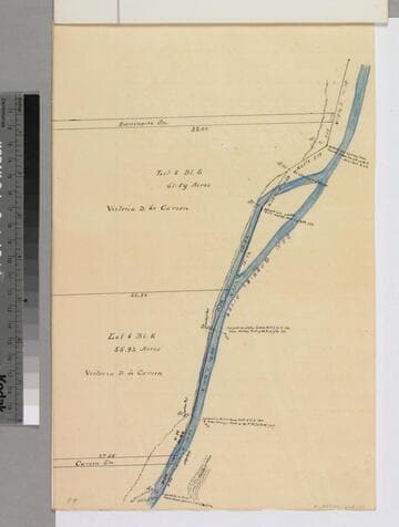 Rancho San Pedro : S73 (partition of 1884-1885, report of referees) - eastern boundary of Victoria D. de Carson parcels