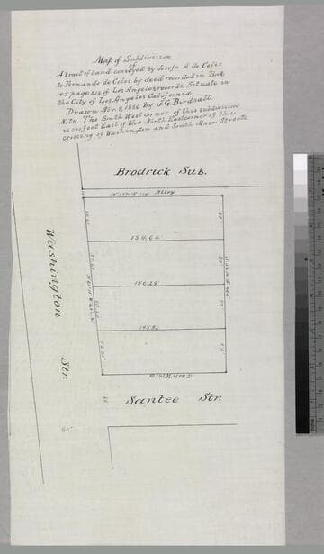 Map of Subdivision of a tract of land conveyed by Josefa A. de Celis to Fernando de Celis