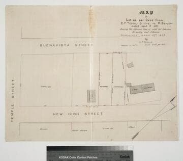 Map of Lot as per Deed from E.F. Teodoli & Wife to P. Beaudry