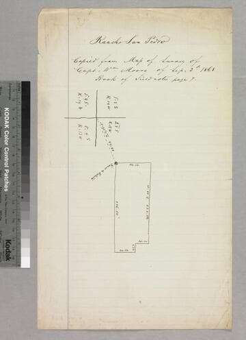 Rancho San Pedro : S38 - parcel map copied from William Moore's survey of  9/3/1868