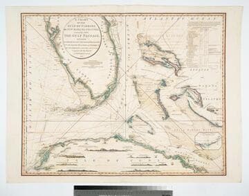 A Chart of the Gulf of Florida or New Bahama Channel, Commonly called the Gulf Passage, between Florida, the Isle of Cuba, & the Bahama Islandes: From the Journals, Observations and Draughts of Mr. Chas. Roberts, Master of the Rl. Navy, Compared with the Surveys of Mr. George Gauld &ca