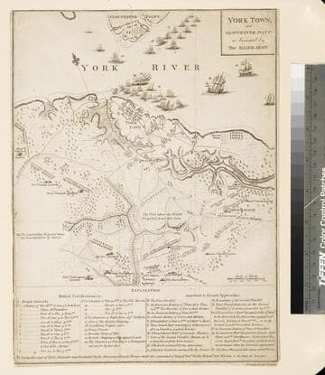York Town and Gloucester Point, as besieged by The Allied Army