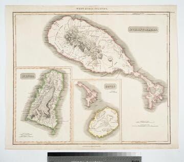 West India Islands - St. Christophers. ; West India Islands - Nevis. ; West India Islands - St. Lucia