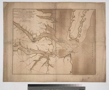 Plan of the Entrance of Chesapeak [sic] Bay, with James and York Rivers wherein is shown the Respective Positions (in the beginning of October) 1. of the British Army Commanded by Lord Cornwallis, 2. of the American and French Forces under General Washington, 3. and of the French Fleet under Count de Grasse