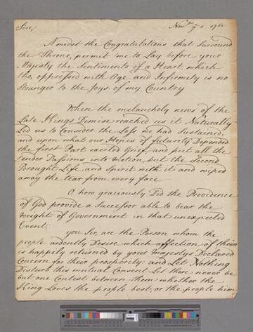 [Unknown author]. Letter to George III, King of Great Britain
