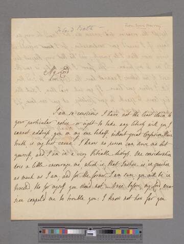 Harvey, Anne. Letter to William Pulteney, Earl of Bath