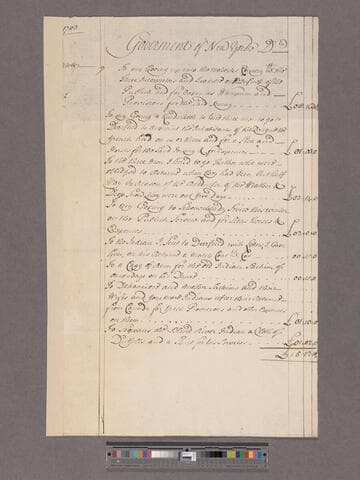 Schulyer, Peter. [Account of expenses incurred] on my going up into the Mohocks Country with the Three Interpretors and Two more on the Business of the Publick