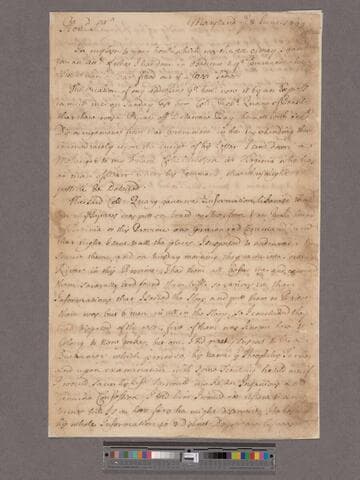 Blakiston, Nathaniel. Letter to James Vernon