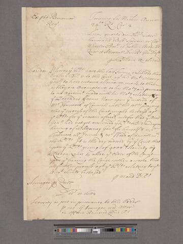 Great Britain. Court of Exchequer. Order for stay of Process in the trial of Robert Spencer, Charles Wheeler, Bart, and John Strode