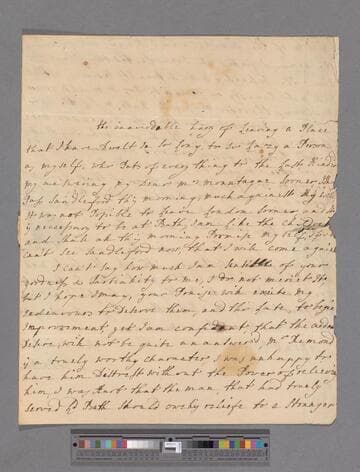 Pulteney, Frances (Pulteney), Lady. Letter to Elizabeth (Robinson) Montagu
