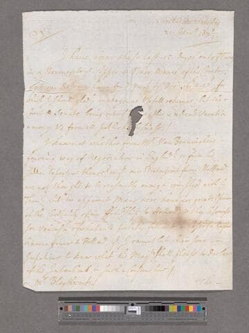 Werden, Sir John. Letter to William Blathwayt
