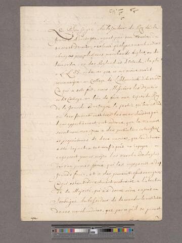 Temple, Sir William. Letter to College de L'Admirauté d'Amsterdam