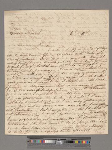 Opie, Amelia (Alderson). Letter to Henry Perronet Briggs