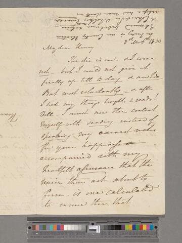 Opie, Amelia (Alderson). Letter to Henry Perronet Briggs