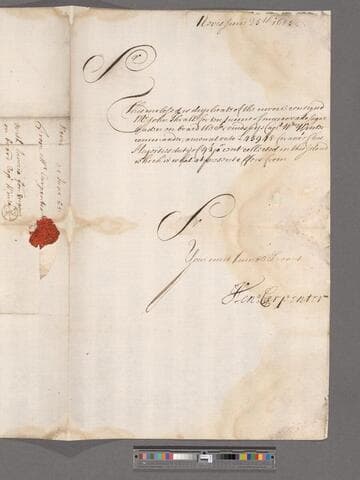 Carpenter, Henry.  Letter to William Blathwayt