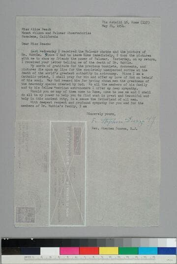 Stephen Scorza writes to Alice Beach