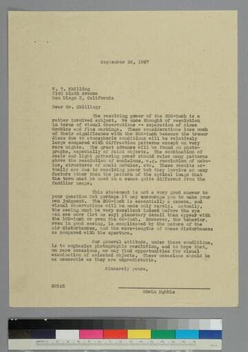 EPH writes to William Skilling