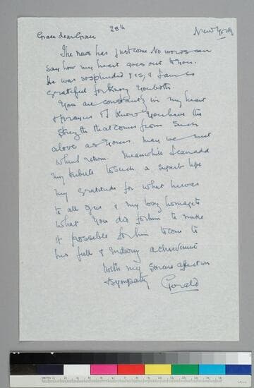 Writer Gerald Heard writes to Grace Hubble