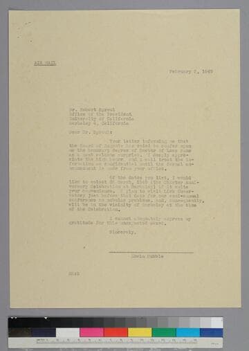 EPH writes to Robert Sproul