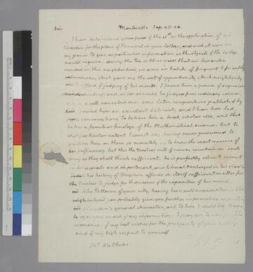 Thomas Jefferson, Monticello, letter to Tobias Watkins