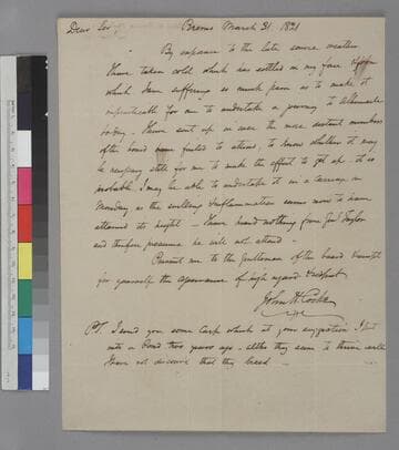 John H. Cocke, Bremo, letter to Thomas Jefferson