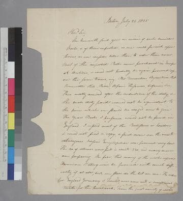 William Hilliard, Cummings, Hilliard & Co., Boston, letter to Thomas Jefferson