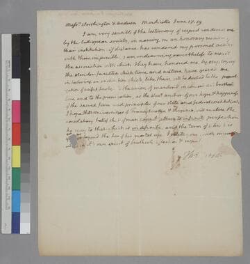 Thomas Jefferson, Monticello, letter to Vachel Worthington and George W. Anderson