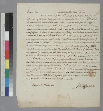 Thomas Jefferson, Monticello, letter to Return J. Meigs, Washington, D.C