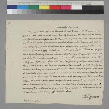 Thomas Jefferson, Monticello, letter to Francis Wayles Eppes