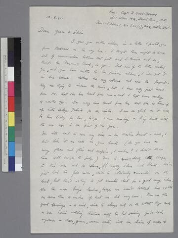 Robert Gore-Browne writes to GBH