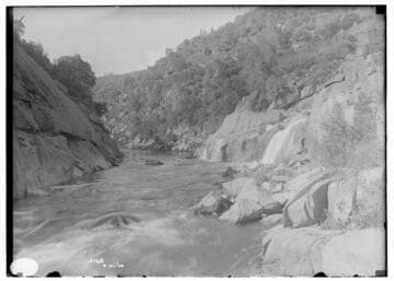 Looking up San Joaquin River from approximate location of Dam
