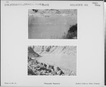 Colorado River - View from riverbank of ferry barge crossing Colorado River