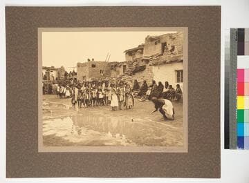 The Flute Ceremony. Entering the Plaza. Mishongnovi, Hopiland, Arizona