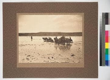 Pioneers crossing the Little Colorado in Arizona, 1885