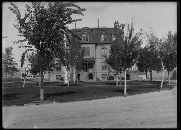 The old dormitory building, Stewart Hall, built in 1893. University of Nevada, Reno