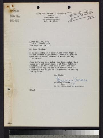 Letter and legal documents