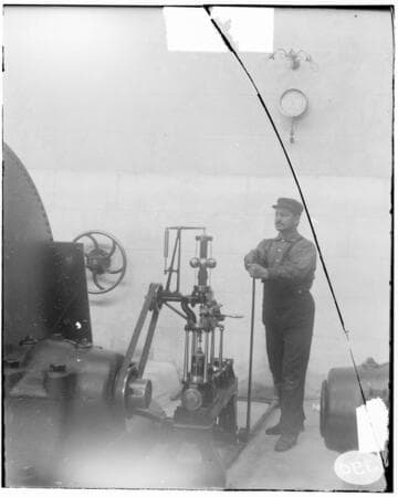 An unknown operator at Santa Ana River #1 Hydro Plant manually controlling the governor