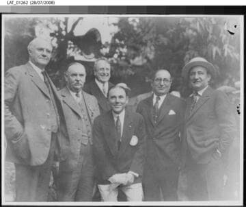 Harry Chandler with Governor Richardson, William Randolph Hearst, Louis B. Mayer, Maurice DeMond and Joseph M. Schenck