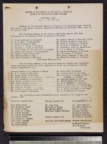 Three items by the National Negro Congress